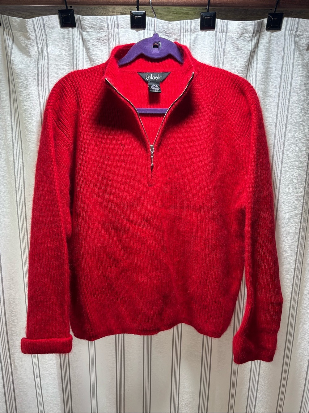 Rafaella Red Half-Zip Sweater